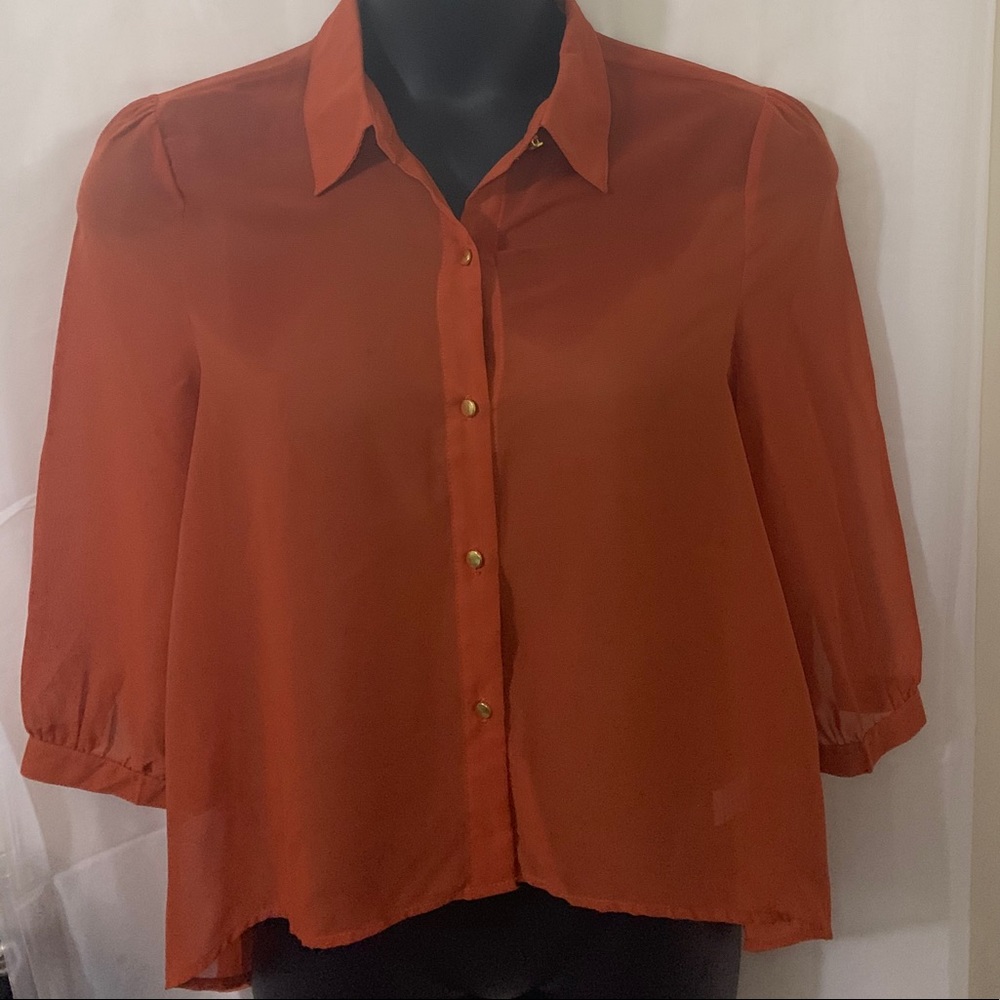 Dark Orange Hi-Low Top